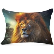 Bestwell Fierce Lion (5) Plush Pillow Case,Zippered Bed Pillow Pillowcases,Super Soft and Cozy Pillowcase Covers for Sleep Decoration - King Size 20x40in