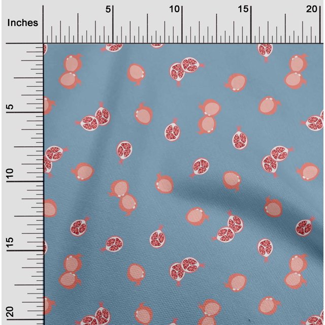 oneOone Silk Tabby Fabric Pomegranate Fruit Decor Fabric Printed BTY 42 Inch Wide
