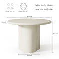 thumbnail image 3 of Kithkasa Modern Round Dining Table for 4, Circle Dining Room Table 45" with Pedestal, Dining Table for Kitchen Dining Room,White(Table Only), 3 of 7