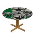 thumbnail image 3 of Wuche Round Tablecloth Skulls Wearing Round Fitted Tablecloth with Elastic Edge, Waterproof Oil Proof Table Cloth Wipe Clean Table Cover for Indoor and Outdoor, 3 of 7