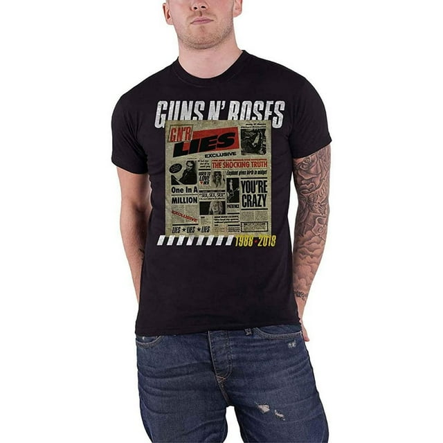 Guns N Roses Adult Lies Track List Back Print T-Shirt