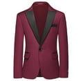 thumbnail image 4 of ETHAN Wine Red Little Boys Tuxedo Suit for Prom Wedding Toddler Boys 3 Piece Slim Fit Formal Set One Button Size 4, 4 of 9