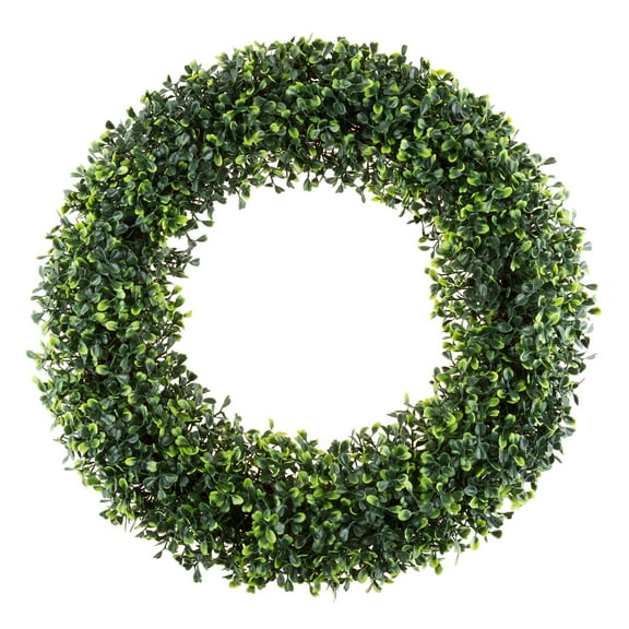Pure Garden 19.5-Inch Outdoor/Indoor Artificial Boxwood Wreath, Green