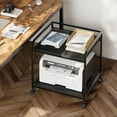 thumbnail image 6 of Under Desk Printer Stand - Large Printer Table with Adjustable Storage Shelf - 2 Tier Rolling Printer Cart with Wheels - Use for 3D, Laser, Home Office (Black), 6 of 18
