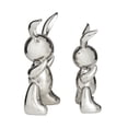 thumbnail image 5 of 12", 11"H Silver Porcelain Abstract Balloon Rabbit Sculpture, by DecMode (2 Count), 5 of 7