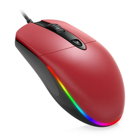 Jelly Comb USB Wired Mouse, Silent RGB Optical Mouse for Windows PC, Laptop, Desktop, Notebook