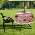 thumbnail image 6 of Coolnut Sweets Round Table Cloth, Heat Resistant Table Cover with Umbrella Hole and Zipper for Outdoor Camping Picnic Party BBQ, 60", 6 of 7