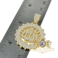 thumbnail image 4 of Real Sterling Silver Allah God Muslim Charm Islamic Flower Pendent Diamond Chain/Gold Finish, 4 of 6
