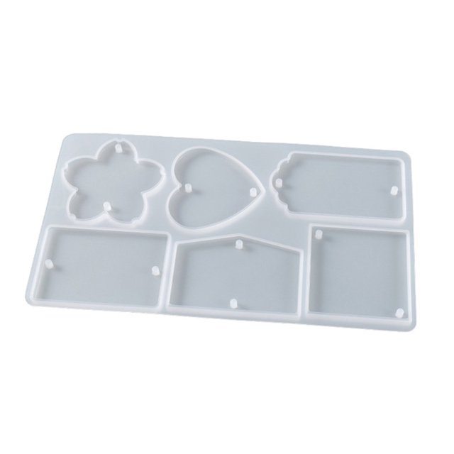 1 Pcs Epoxy Resin Mold Non-stick Multipurpose Double Holes Keychain Pendant Casting Mold Art Craft Tool