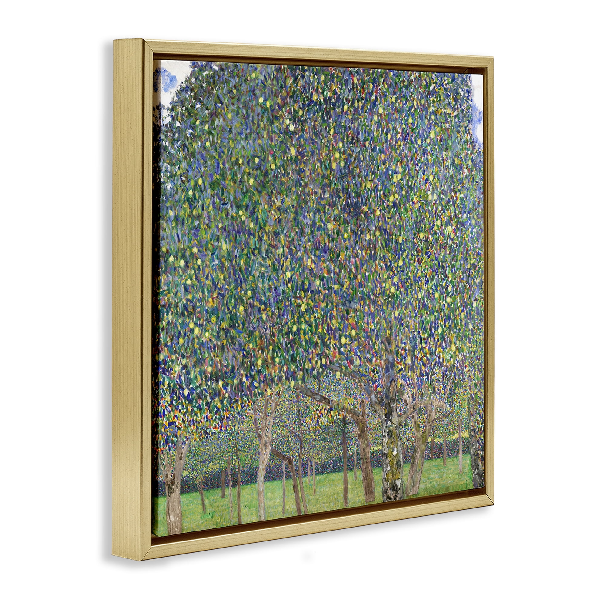 Stupell Industries Abstract Mosaic Trees Landscape & Nature Painting Gold Floater Framed Canvas Art Print Wall Art, 18 x 18