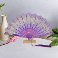 thumbnail image 4 of Unique Bargains Elegant Butterfly With Tassel Folding Fan 1PC Purple, 4 of 5