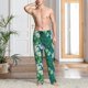 thumbnail image 2 of Fotbe Peacock And Flowers Pantalones de Pijama para Hombre, Pantalones de Dormir, Pantalones de Casa con Cintura Ajustable y Bolsillos-Small, 2 of 6