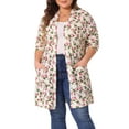 thumbnail image 1 of Cárdigan Floral Ligero para Mujer Plus Size Agnes Orinda 2X Beige, 1 of 6
