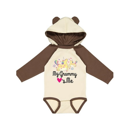 

Inktastic Grammy Loves Me Girls Unicorn Gift Baby Girl Long Sleeve Bodysuit