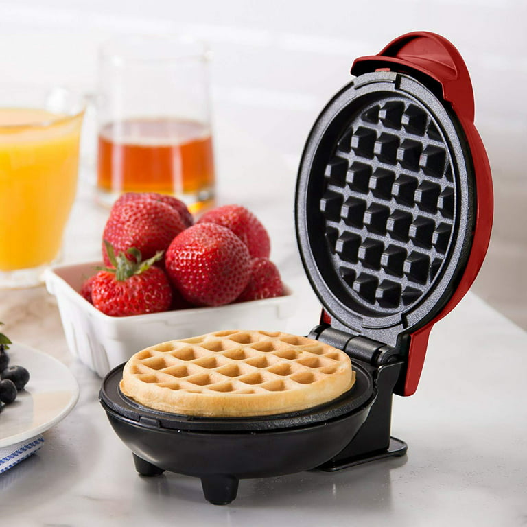 4 Mini Electric Round Griddle Non-stick Waffle Maker with Indicator Light  Kitchen Countertop Waffle Maker for Waffle Cookies Quesadillas Eggs 