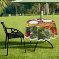 thumbnail image 7 of Coolnut 60" Beautiful Flower Outdoor Round Tablecloth, Waterproof Stain-Resistant Non-Slip Circular Tablecloth with Umbrella Hole and Zipper for Tabletop Backyard Party BBQ Decor, 7 of 7