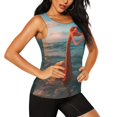 thumbnail image 2 of Balery Swimming Goggled Flamingo Camiseta sin mangas estampada ligera para mujer, tops de entrenamiento sin mangas, camisetas de yoga transpirables de secado rápido.-XX-Large, 2 of 7