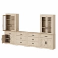 thumbnail image 3 of WAMPAT Farmhouse Entertainment Center with Bookshelf for TVs up to 75",Mid Century Modern TV Stand with 73"H Tall 5-Tier Bookcase with Open Storage and Barn Doors for Living Room,Bedroom,Beige, 3 of 6