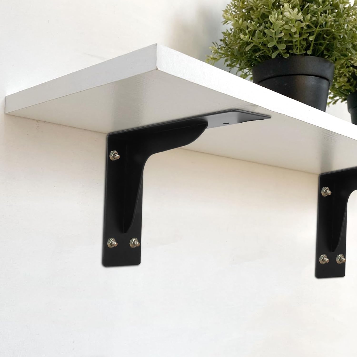 Banral Heavy Duty Shelving Brackets for Floating Shelves,L Bracket Wall Mounted Support for DIY with Beam,300 lbs,Included Mounting Hardware