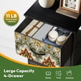 thumbnail image 5 of 4 Drawer Vertical Storage Dresser block print batik with Wood Top Fabric Pull Drawers, 5 of 8