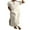 White, variant on Diconna Men Ethnic Robe Short Roll-up Sleeve Solid Color V-neck Kaftan