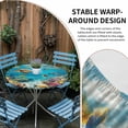 thumbnail image 2 of Turtle Round Tablecloth for 45-54 Inch Tables, Fitted Table Cover with Elastic Edge, Shark Ocean Coral Underwater Scenery Sea Waterproof Outdoor Table Cloth Protector for Patio Garden Dinner Picnic, 2 of 9