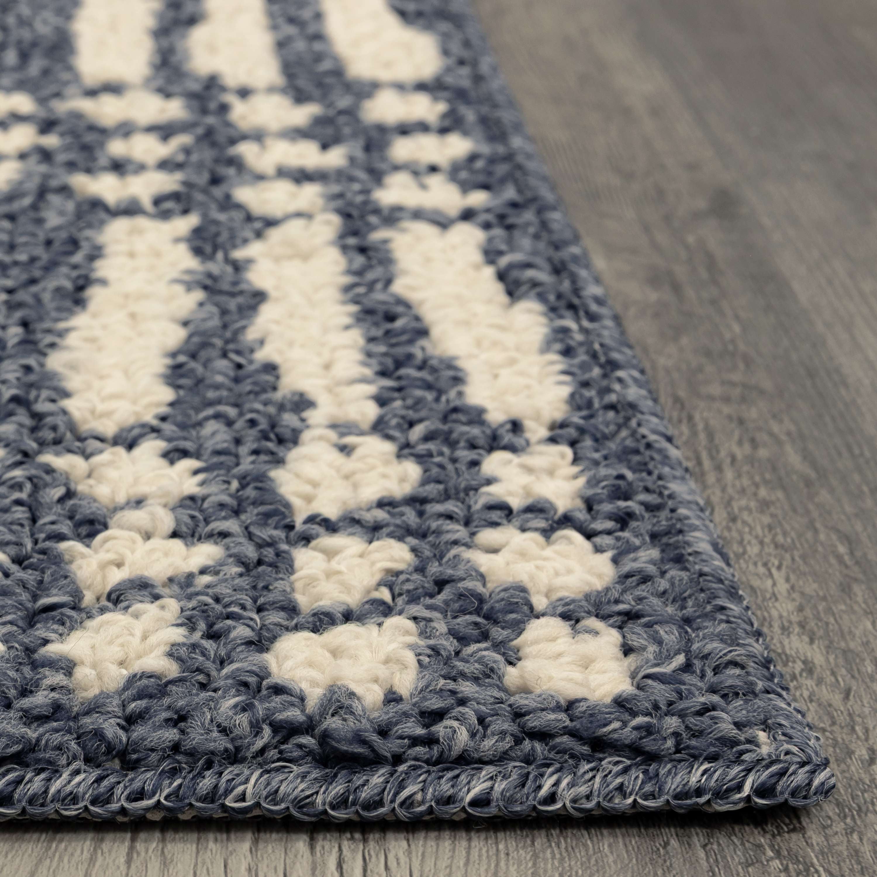 Mainstays Transitional Grid Plaid Blue Indoor Area Rug, 5' x 7'
