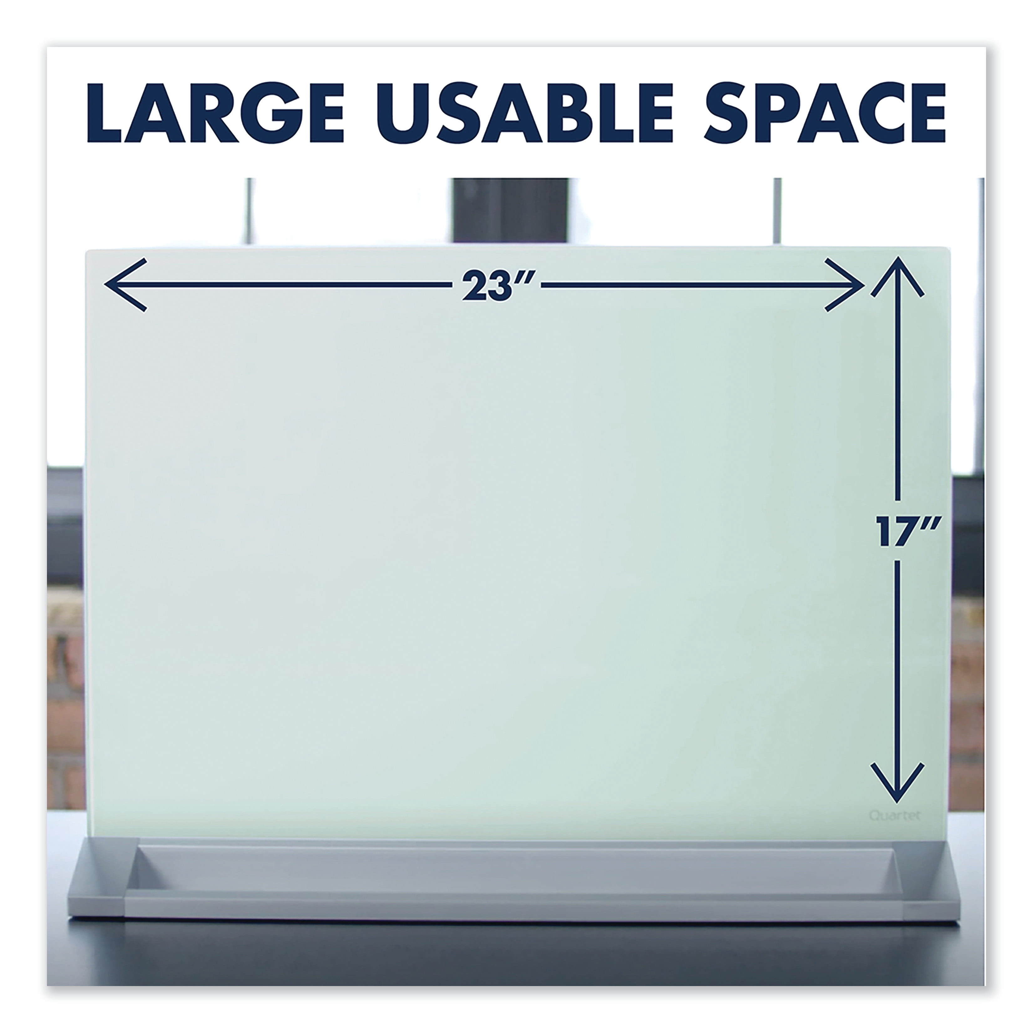 Quartet Desktop Magnetic Glass Dry-Erase Panel, 23" x 17", White -QRTGDP1723W