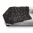 thumbnail image 2 of Alchemy Soft Flannel Fleece Throw Blanket, Night Image Windrose Stars Sun and Crescent Moon with Human Face, Cozy Plush for Indoor and Outdoor Use, 70" x 90", Indigo and Dark Yellow, by Ambesonne, 2 of 5