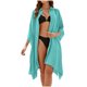 thumbnail image 1 of Conjunto de Bikini de Mujer Estilo de Camisa Suelta Cardigan Blusa de Humo Cubierta, Estampado de Poliéster para la Piscina de Playa Y Vacaciones de Verano, 1 of 1