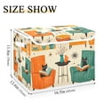 thumbnail image 5 of Yayeee Collapsible Cube Storage Bin with Lid Fabric Closet Decorative Basket with Handles, Black Cats Reading, 5 of 7