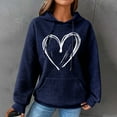 thumbnail image 2 of HAPIMO Sweatshirt for Women Pocket Drawstring Pullover Tops Graphic Print Long Sleeve Relaxed Womens Hoodie Sweatshirt Teen Girls Clothes Blue S, 2 of 4