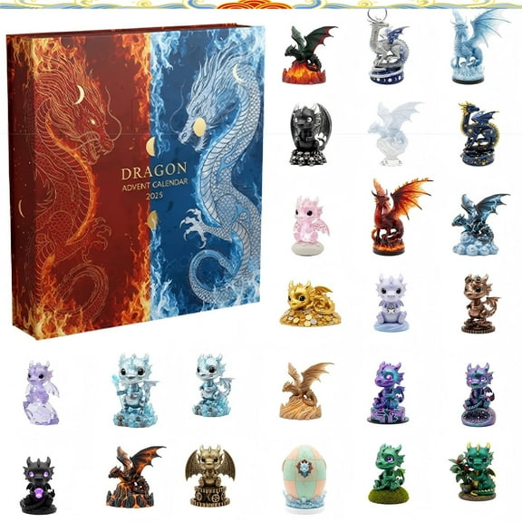 Dragon Themed Advent Calendar 2025 Christmas Countdown With 24 Unique Surprises Holiday Decorative Gift For Children Families And Collectors