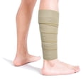 thumbnail image 3 of PinesC Elastic Calf Compression Bandage Sleeve Wrap for Calf Pain Relief Lower Leg Compression Support Shin Splint Guard Adjustable Plus Size Black Large (Beige) Beige Large, 3 of 5