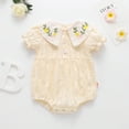 thumbnail image 2 of Ierhent Baby Girls' Clothing Baby Girls Floral Ruffle Romper Long Sleeve Bodysuit(Beige,73), 2 of 6