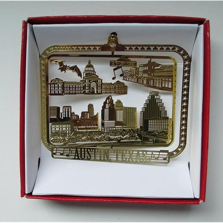 Austin Christmas Ornament austin texas christmas ornament 6th street music bat bridge brass city state tx souvenir travel gift ()