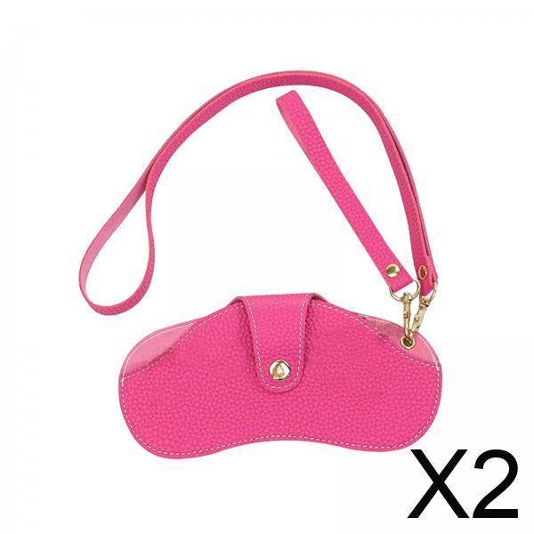 Estuche para gafas,Estuche para gafas de cuero PU con correa para la muñeca,Bolsa para gafas de sol portátil de moda para mujeres y hombres,Bolsa para gafas Organizador de transporte para