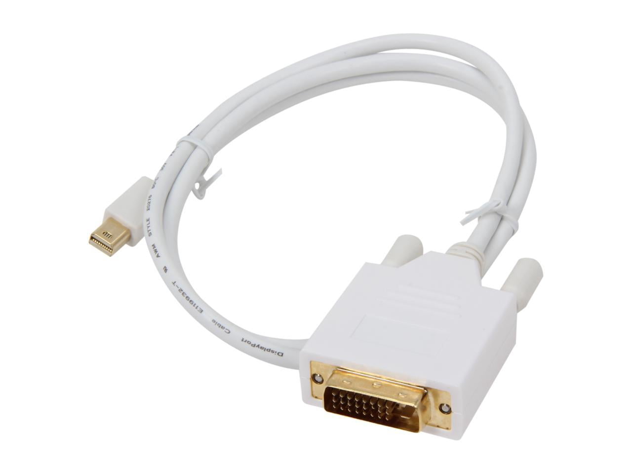 Nippon Labs MINIDP-DVI-3 3 ft. Mini DP DisplayPort Male to DVI Male Adapter Cable, White