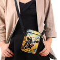 thumbnail image 4 of HELLHERO 2 Zippers Women Messenger Bag, Unique Gift Polyester for Daily Commute or Casual Outings, Cow Sunflower Blue Butterfly Sunset, 4 of 7