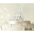 thumbnail image 1 of Mr And Mrs Wedding Cake Topper Mirror Cake TopperColor Option Available 4-5 Inches Wide, 1 of 1
