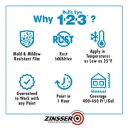 Gray, Zinsser Bulls Eye 1-2-3 Water-Based Primer-285085, 1 gal