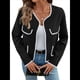 thumbnail image 2 of Suéteres Tipo Cárdigan para Mujer, Otoño, Elegantes, Informales, de Larga, con Botones, de Punto, Chaqueta de , Prendas de Vestir Exteriores. Negro S, 2 of 10