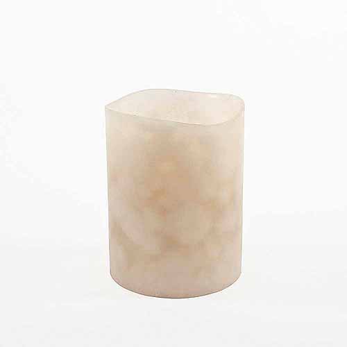 The Amazing Flameless Candle Wax Pillar, Mottled White Swan, Breeze