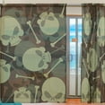 thumbnail image 2 of Coolnut Shadow of Skulls W55 x L78 In Sheer Gauze Door Window Curtain Panels Drapes for Living Room Bedroom Kids Room Decoration Window Treatment 2 Panels, 2 of 4