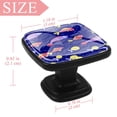 thumbnail image 3 of 4 Pcs Square Cabinet Handle Cupboard Knob Drawer Pulls Handle Cartoon Fishes Drawer Knobs with Screws Furniture Decoration, 3 of 5