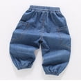 thumbnail image 6 of AINIYS Boys Drawstring Wide Leg Balloon Jeans Elastic Waist Denim Trousers for Street Style Blue 2-3Years, 6 of 9