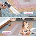 thumbnail image 3 of SAFAVIEH Braided Kent Geometric Machine Washable Reversible Area Rug, Aqua/Pink, 6' x 9', 3 of 19