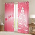 thumbnail image 3 of Feelyou Girly Pink Xmas Tree Black Out Curtains, Dreamy Christmas Stars Deer Curtains Pack of 2 (42x63 Each), Teens Kids Girls Women Bedroom Curtains, Curtains and Drapes Room Decor, 3 of 7