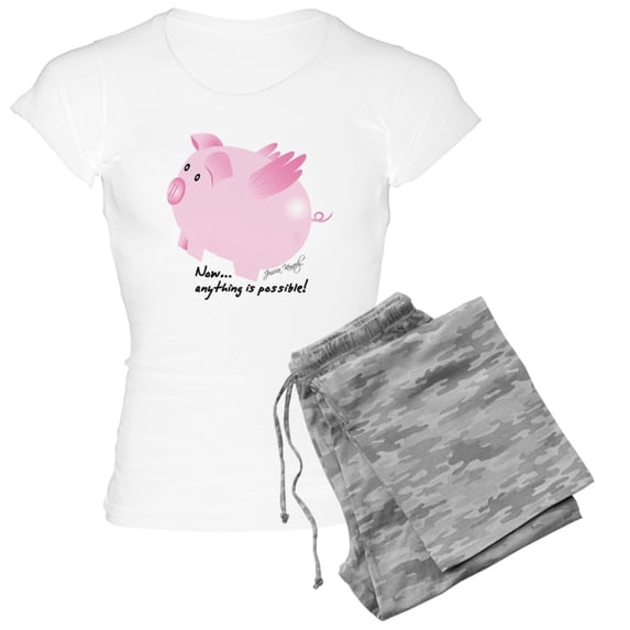 CafePress - 2 Pig On 20X20 - Women's Light Pajamas