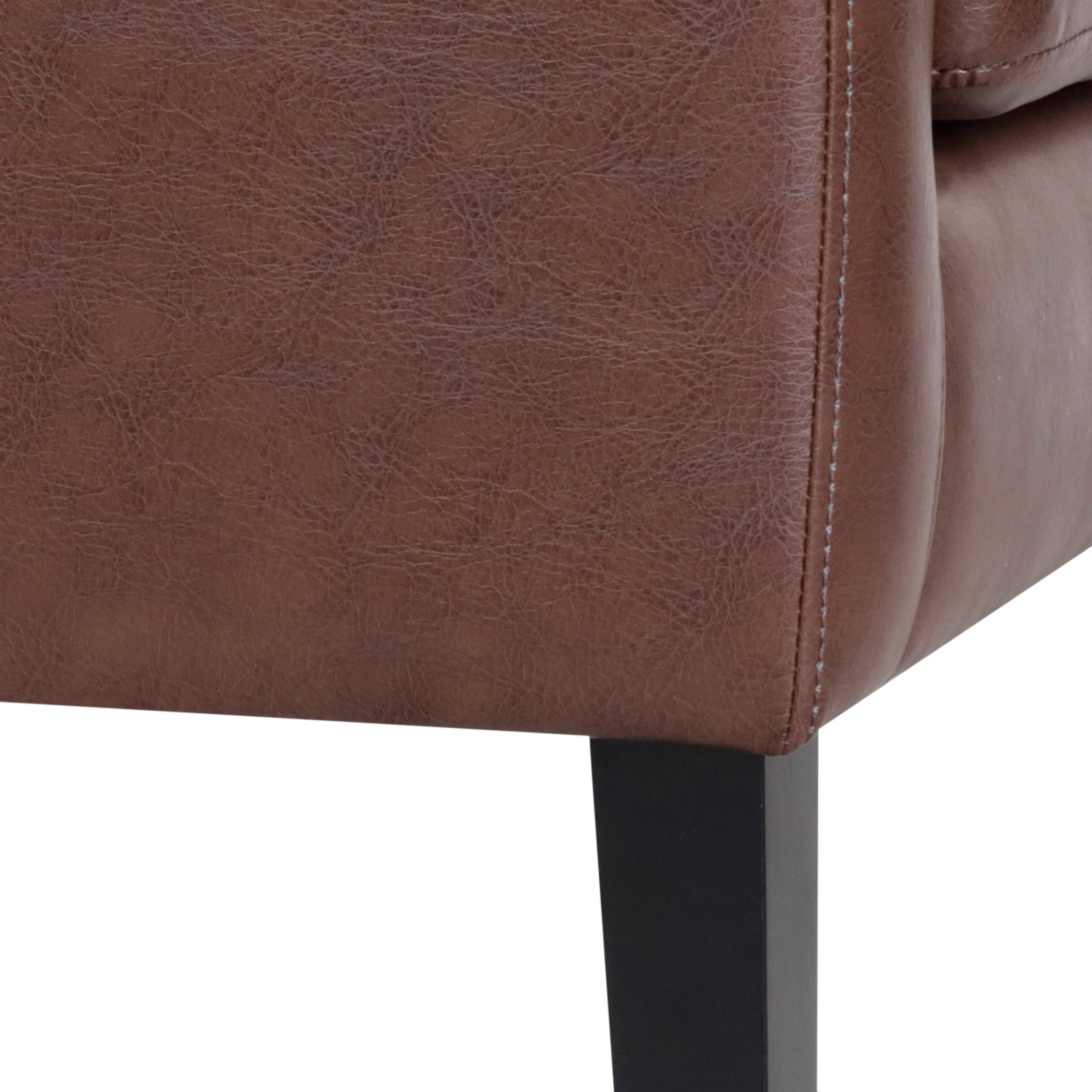 Noble House Annisa Faux Leather Club Chair, Dark Brown and Espresso